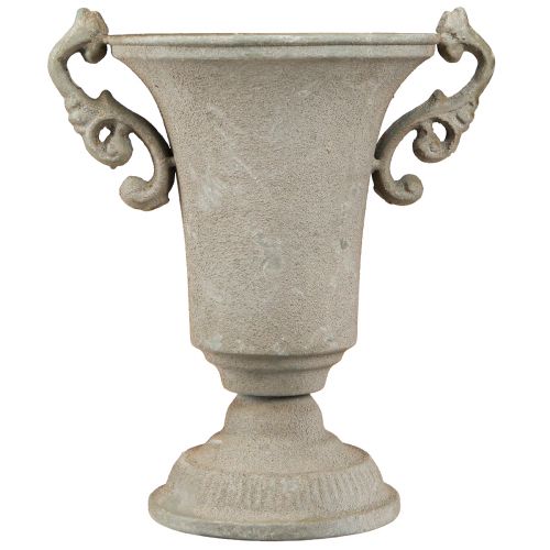 Artikel Vintage trofee grijze metalen trofee met handvat H22,5cm