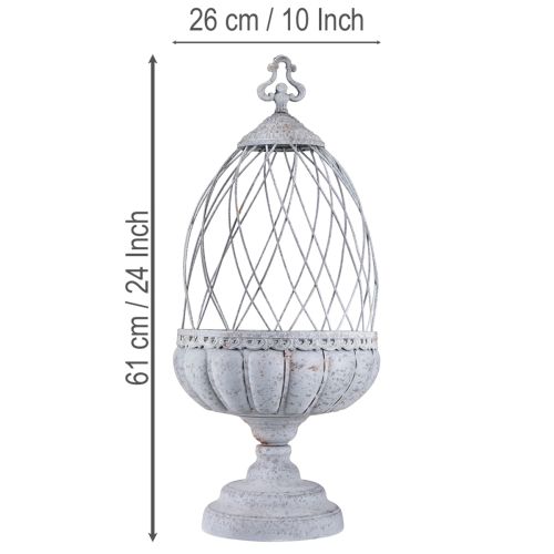Artikel Vintage trofee schaal metaal decoratie vogelkooi grijs 26×61cm