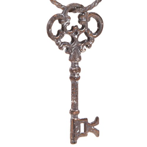 Artikel Vintage sleutelhanger in roestkleurig metaal, H20,5 cm