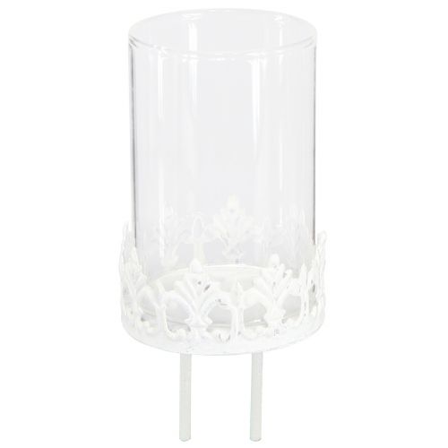 Floristik24 Vintage theelichthouder om in te steken wit Ø5,5cm H8cm 4st