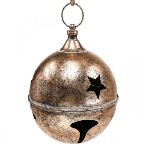 Floristik24 Vintage decoratieve bal kerstbel klem XXL Ø25cm