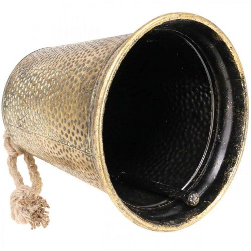 Floristik24 Vintage bel messing metalen bel vingerhoed Ø25cm H34cm