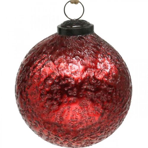 Floristik24 Vintage kerstballen glas kerstballen rood Ø10cm 2st