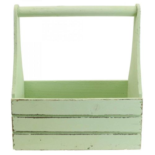 Floristik24 Vintage bloembak houten plantenbak groen 28×14×31cm