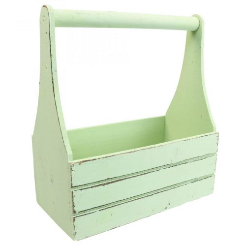 Floristik24 Vintage bloembak houten plantenbak groen 28×14×31cm