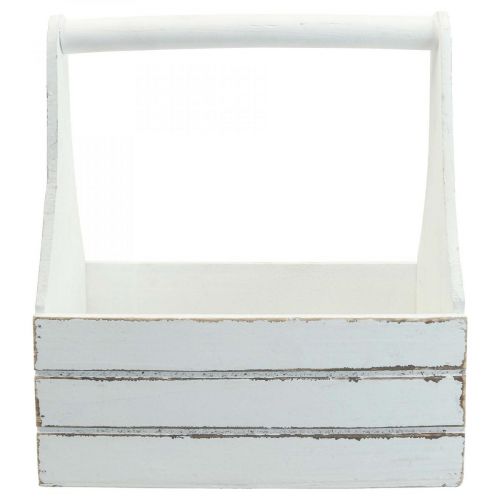 Floristik24 Vintage bloembak houten plantenbak wit 28×14×31cm