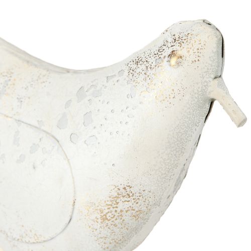 Artikel Vogeldecoratie Metaal in Witgoud Vintage 29cmx24.5cm