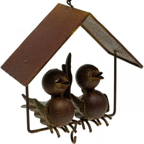 Artikel Deco vogels om op te hangen roest deco metaal bruin 14,5×16cm
