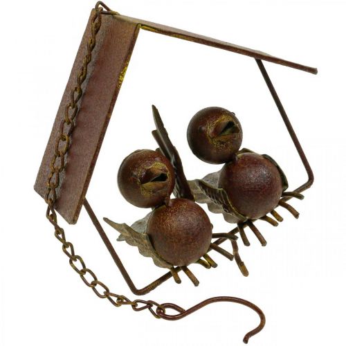 Artikel Deco vogels om op te hangen roest deco metaal bruin 14,5×16cm