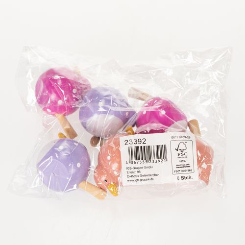 Artikel Decoratieve vogelfiguurtjes, schattig en kleurrijk ontwerp voor de woonkamer, 6 cm, 6 stuks