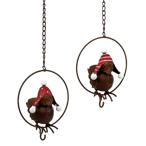 Artikel Vogel in ring als voedselhanger Ø12,5cm L45cm 2st