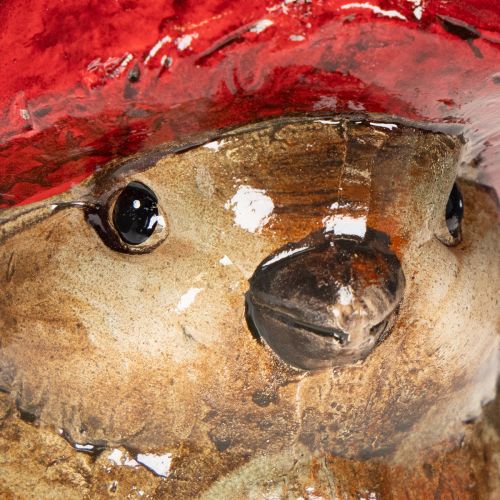 Decoratief vogelbeeldje met rode appelmuts, herfstdecoratie, 13 cm | Floristik24.nl