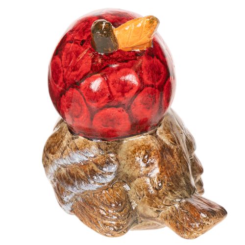 Decoratief vogelbeeldje met rode appelmuts, herfstdecoratie, 13 cm | Floristik24.nl