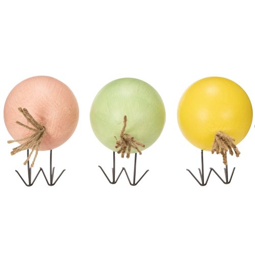 Artikel Decoratieve kuikenfiguurtjes met een rond ontwerp voor lichte en speelse accenten, 9,5 cm, 3 stuks