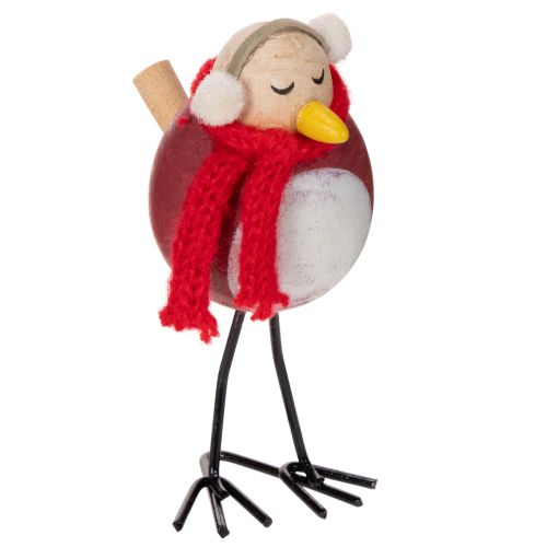 Decoratief vogelbeeldje met sjaal, winterdecoratie, 11 cm, 4 stuks kopen | Floristik24.nl