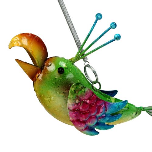 Floristik24 Vogel om op te hangen groen, roze, blauw 19.5cm