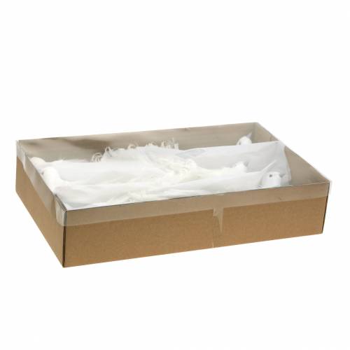 Floristik24 Duif op draad wit 10cm 6st