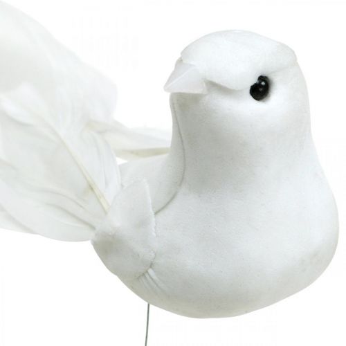 Artikel Witte duiven, bruiloft, decoratieve duiven, vogels op draad H6cm 6st