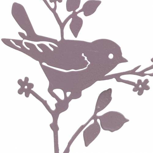 Floristik24 Vogel met stok metaal assorti meerkleurig H12cm 10st