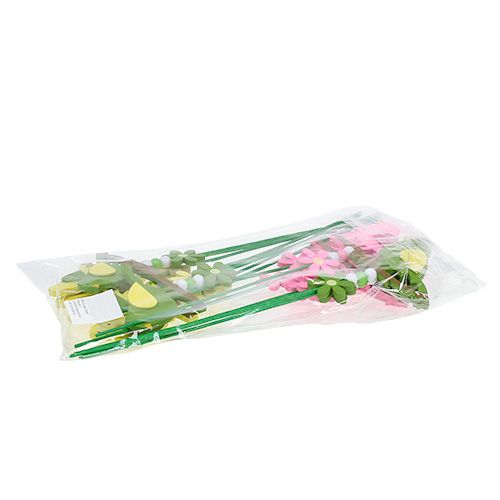 Floristik24 Diverse kleuren vogel op de stok 12 cm L30 cm 15 stks