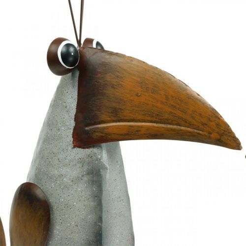 Floristik24 Decoratiefiguur, metalen vogel, raaf, metalen decoratie 43cm
