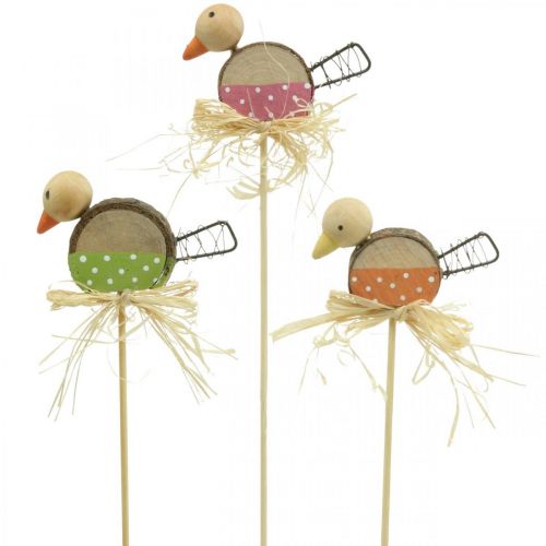 Vogel Bloem Plug Houten Lente Decoratie Decoratieve Vogel op Stok 8cm 12 Stuks