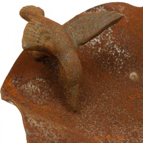 Floristik24 Decoratief vogelbad, roestvrijstalen voerbak, antiek vogelbad Ø28cm H74cm