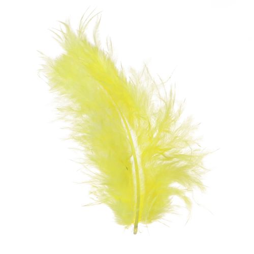Floristik24 Vogelveren geel voor knutselen decoratieve veren 5cm - 10cm 20g