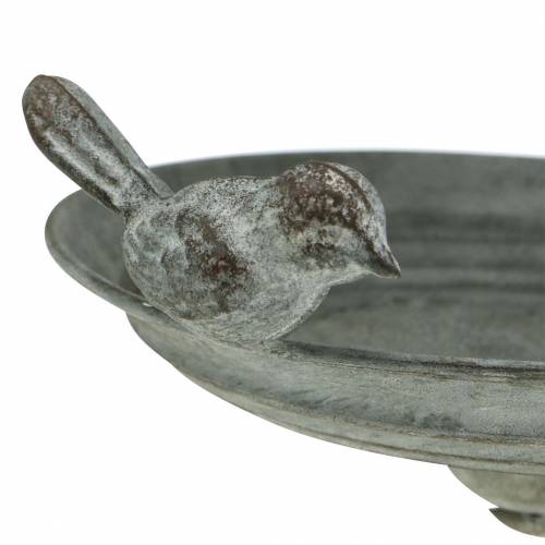 Floristik24 Vogelvoederhuis om op te hangen metaal grijs, roest, wit gewassen Ø21cm H27cm