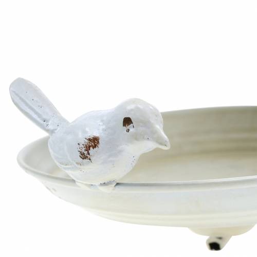 Floristik24 Vogelvoederhuis om op te hangen metaal crème, rooster Ø21cm H27cm