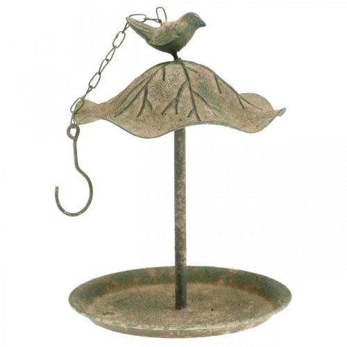 Floristik24 Vogelbad hangend metaal vogelbad tuin antiek look H28cm