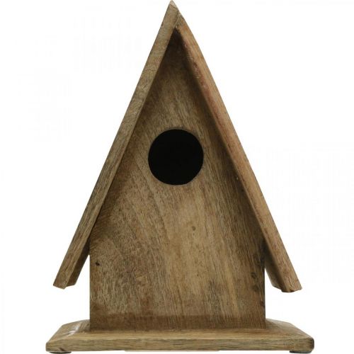 Artikel Decoratief vogelhuisje, nestkast voor staand natuurlijk hout H21cm