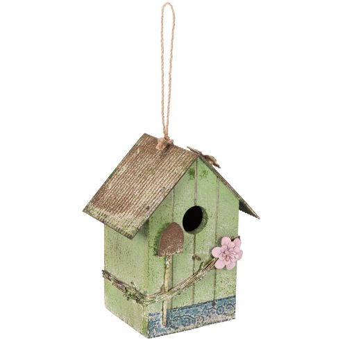 Artikel Vogelhuisje met bloemversiering, romantische decoratie voor een landhuis, 19 cm