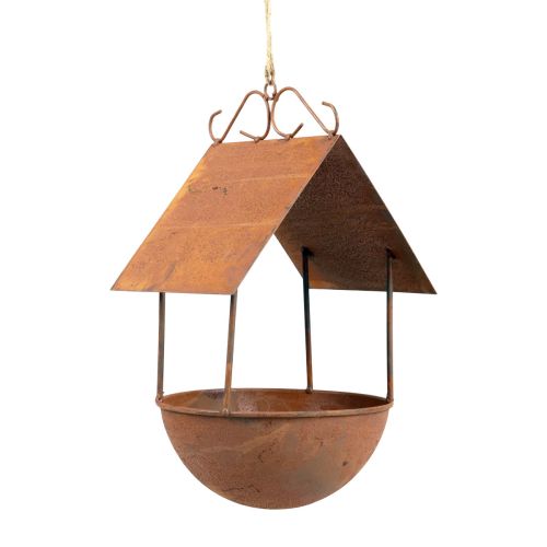 Decoratief vogelhuis vogelbad patina tuindecoratie 18,5×20×33cm