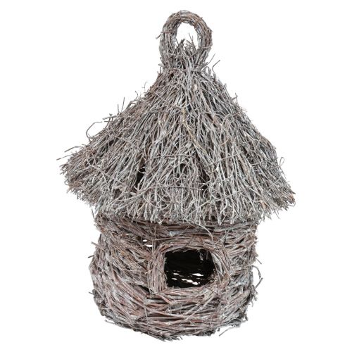 Floristik24 Decoratief vogelhuis hout metaal decoratieve boomhut Ø17cm H26cm