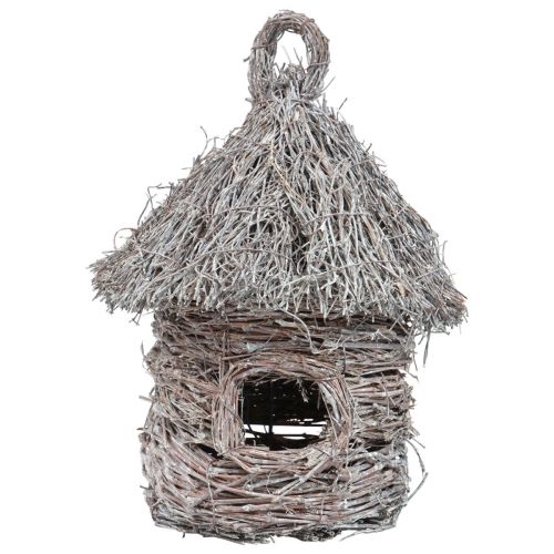 Floristik24 Decoratief vogelhuis hout metaal decoratieve boomhut Ø17cm H26cm