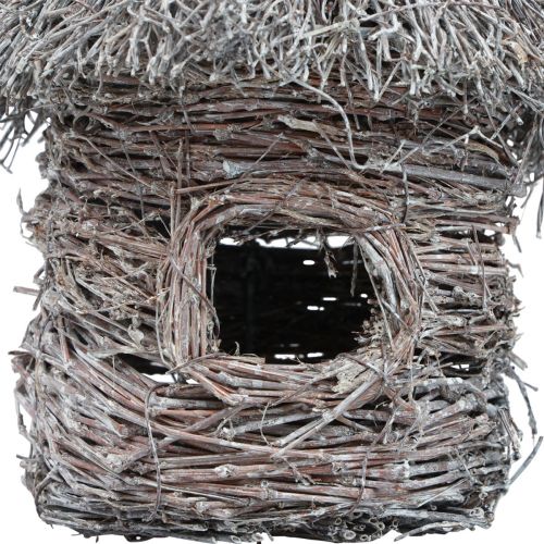 Floristik24 Decoratief vogelhuis hout metaal decoratieve boomhut Ø17cm H26cm