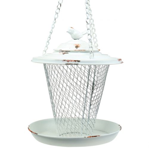 Floristik24 Vogelhuisje om op te hangen antiek wit Ø22cm H26.5cm