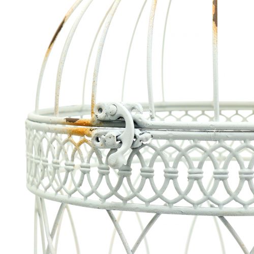 Floristik24 Vogelvolière vintage rond wit Ø22 / 18cm 2st