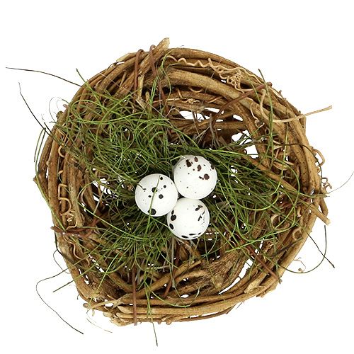 Floristik24 Vogelnest met eieren Ø9cm 6st