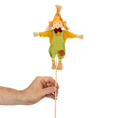 Decoratieve vogelverschrikkerfiguur op een stok voor knutselwerkjes en planten, 60 cm | Floristik24.nl