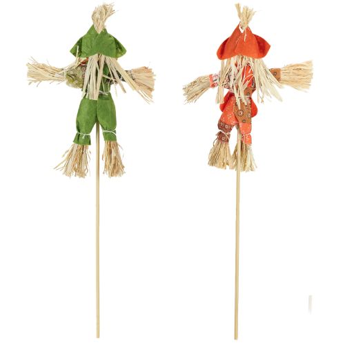 Artikel Vogelverschrikker bloemenstekers groen oranje H16cm 16 stuks