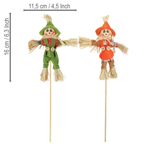 Artikel Vogelverschrikker bloemenstekers groen oranje H16cm 16 stuks
