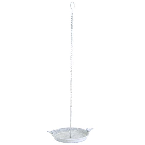 Artikel Vogelbad Metaal Decoratie Hart Wit Blauw Hangend Ø21.5cm