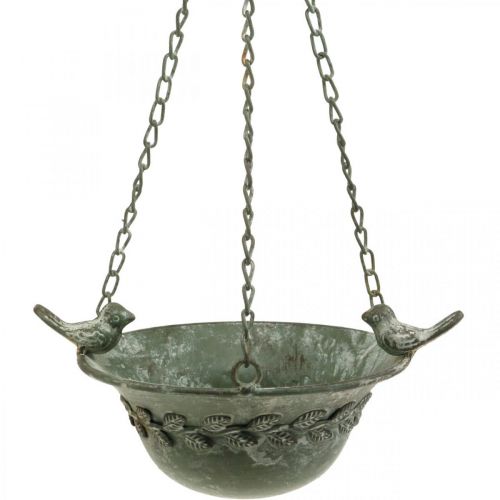 Floristik24 Vogelbad hangend vogelbad tuin antiek look grijs, wit H47cm