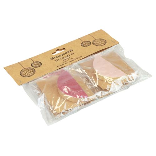 Artikel Honingraatballen Honingraatballen Bordeaux Roze Glitter Ø7cm 4 st