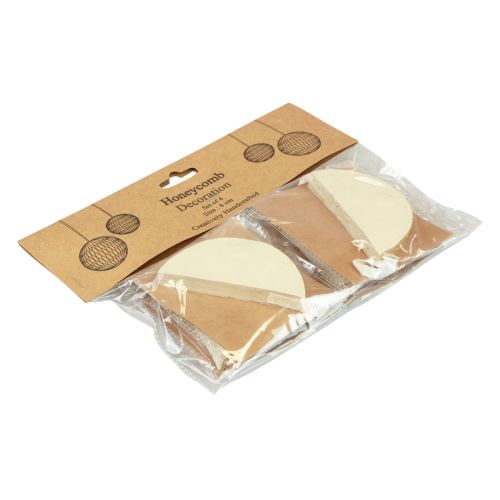 Artikel Honingraatballen Kersthoningraatballen crème goud Ø8cm 4st