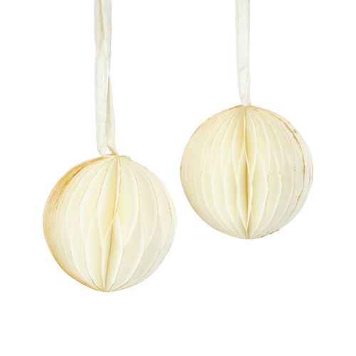 Floristik24 Honingraatbolletjes honingraatbolletjes Kerst wit glitter Ø8cm 4st