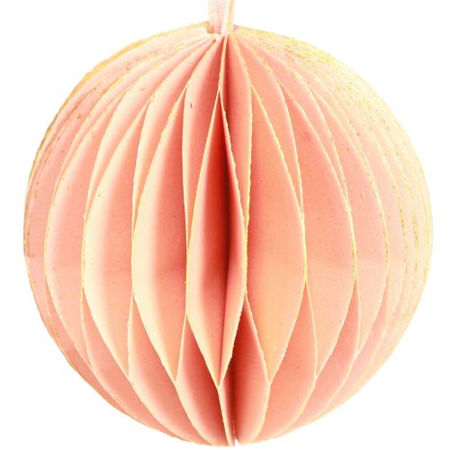 Artikel Honingraatbol kerstversiering abrikoos roze Ø7cm 4 st