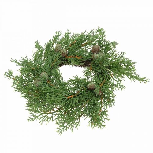 Floristik24 Kunst jeneverbes krans, sierkrans jeneverbes, kegels Ø25cm